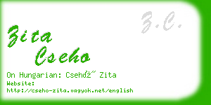 zita cseho business card